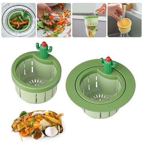 Green Cactus Sink Drainer Filter Functional Kitchen Accessories Quick Drain Kitchen Sink Filter Green