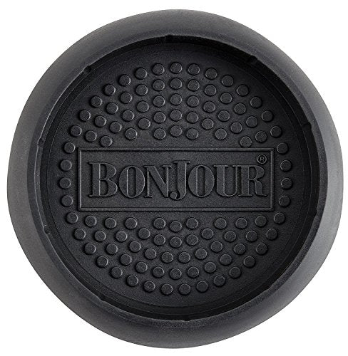 BonJour Coffee Borosilicate Glass French Press with Coaster & Scoop, 33.8-Ounce, Riviera, Black 33.8 oz
