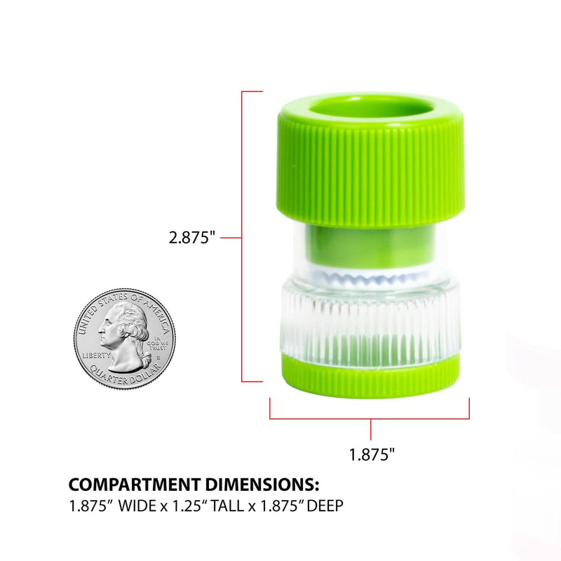 [Australia - AusPower] - EZY DOSE Crushes Pills, Vitamins, Tablets, Storage Compartment, Removable Drinking Cup, Portable Design, Designed for Travel, Green, BPA Free 1 Count (Pack of 1) 