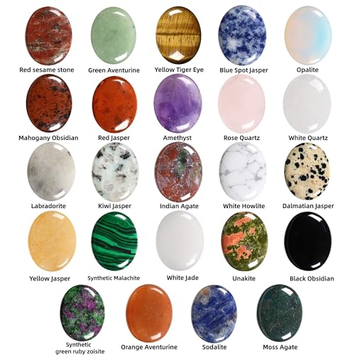 28 Sets Bulk Pocket Hug Little Oval Worry Stone Keepsake Exchange Relationship Cards for Colleagues Family Distance Social Celebration of Life Gift 28 Oval
