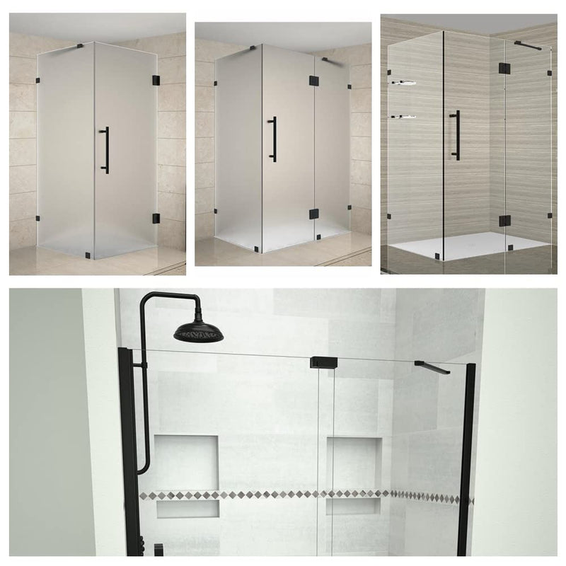 Matte Black Stainless Steel Wall-to-Glass Support Bar Support Arm for 1/4" 5/16" 3/8", or 6mm 8mm 10mm Glass for Fixed Frameless Shower Glass Panel (40cm) 40cm