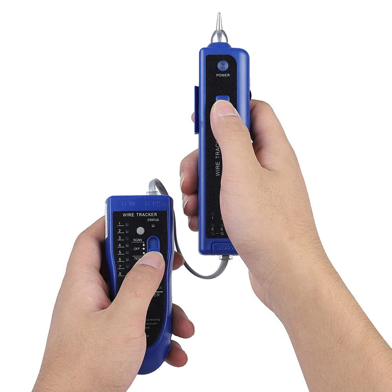 [Australia - AusPower] - Rapid LAN Network Multifunctional Cable Tester Line Finder Portable Wire Tracker Tool Tone Generator Probe Kit for Telephone Line Tester and Continuity Checking(No Batteries Included)(Blue) 