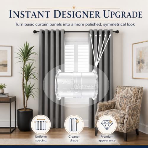 32-Piece Adjustable Curtain Spacers, Tool-Free, Fits 1.75-Inch Rods, 16 Sets 32 Pieces
