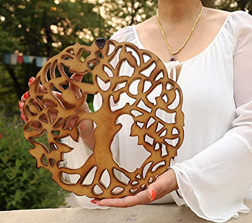DharmaObjects Handcrafted Wooden Celtic Tree Of Life Wall Decor Hanging Art (Brown) Brown