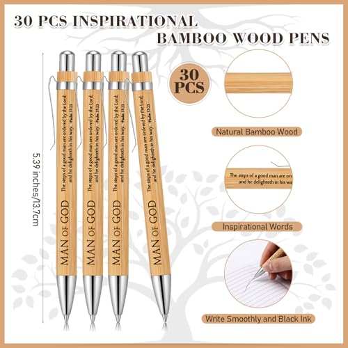 Sinload 30 Sets Christian Notebooks Bulk Gift for Church Bible Verse Journal Mini Religious Notepad Bamboo Pens Bible Study Groups Supplies Christian Gift for Men Women Church Member Religious Family