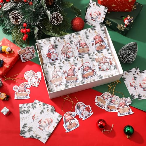 Loopeer 32 Sets Christian Christmas Ornaments Gifts with Bible Card Air Freshener Scented Hanging Gnome Religious Christmas Ornaments for Tree Women Men Family Church