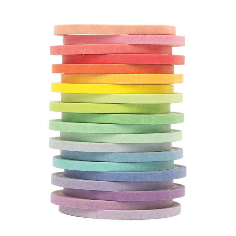 VIVIQUEN Washi Tape Set 40 Rolls Masking Tape Pack Colorful Decorative Thin Tapes Fit DIY Scrapbooking Crafts Gift Wrapping Tapes(5MM and 3MM Wide)