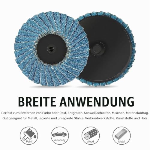 Pack of 32 Flap Discs 50 mm, 2 Inch Sanding Discs 50 mm, Grit 40/60/80/120, Angle Grinder Polishing Mop Disc Sanding Discs Flap Disc for Metal Wood Steel Zirconia Corundum Grinding Disc