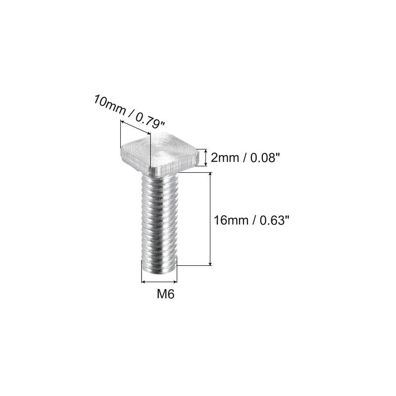 [Australia - AusPower] - uxcell Square Head Bolt, 10pcs M6x20mm Fully Thread Carbon Steel Grade 4.8 Square Machine Screws 20mm 10 