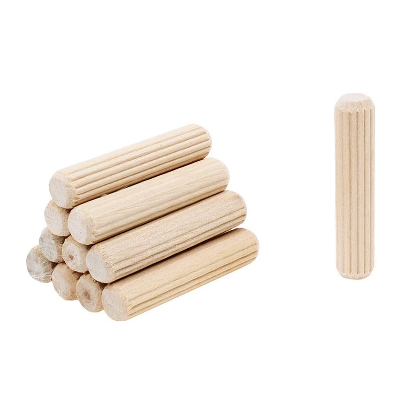 [Australia - AusPower] - 100 Pack 3/8" Wood Dowel Pins Straight Grooved Pins for Furniture Door and Dowel jig (3/8 in) 