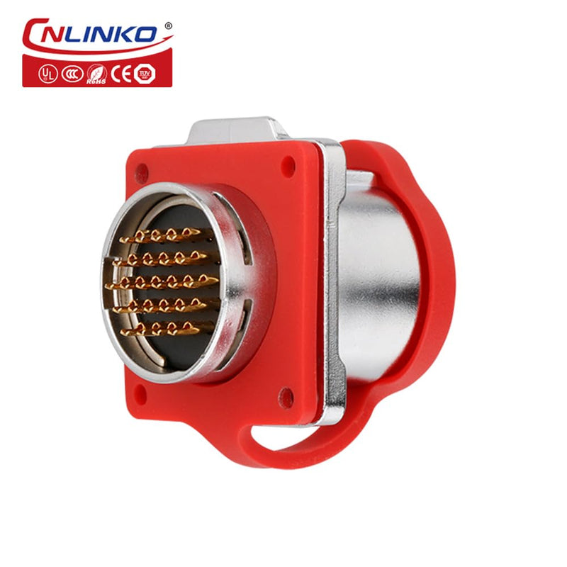 [Australia - AusPower] - CNLINKO LP-24 24 Pin Waterproof Connector 5A 250V AC Quick Plug Circular Connector PBT Plastic Shell Fast Release Aviation Connector M24 Flange Socket (24 Pin) M24 Pin Connectors 