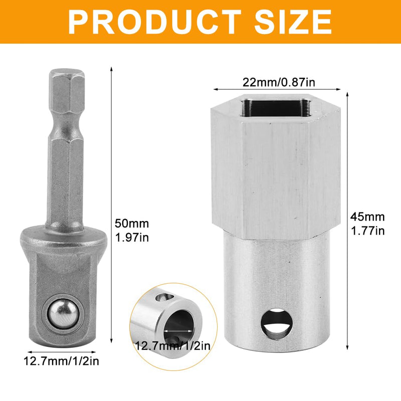 [Australia - AusPower] - Upgraded Stainless Steel Trailer Jack Drill Adapter with Top Wind Crank Handle and Cordless Drill Adapter - 1/2 Inch Socket Adapter Bit Included 