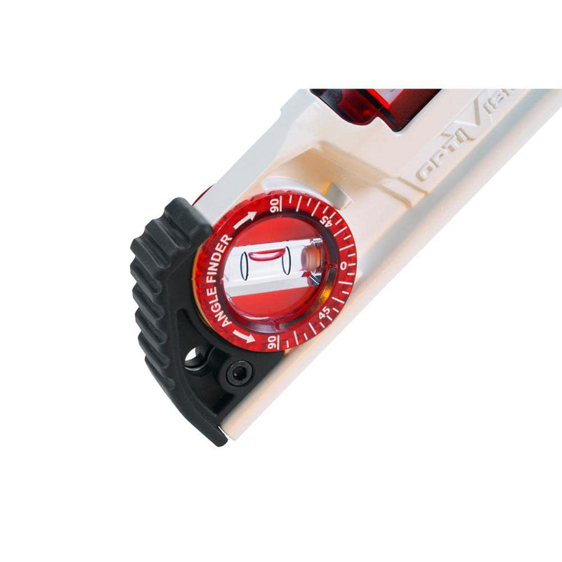 [Australia - AusPower] - Kapro - 935 Magnetic Cast Red Torpedo Level - Features Optivision, Angle Finder, and V-Groove - For Tilling, Masonry, and Construction - 10 in 
