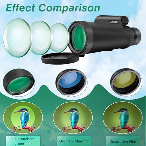 8x42 Monocular Telescope – Military-Grade, Compact, Waterproof & Fogproof, Nitrogen-Filled, FMC Green Coated Optics, BK7 Prism, Ideal for Bird Watching, Hunting, Camping & Wildlife Observation WPKHG-04