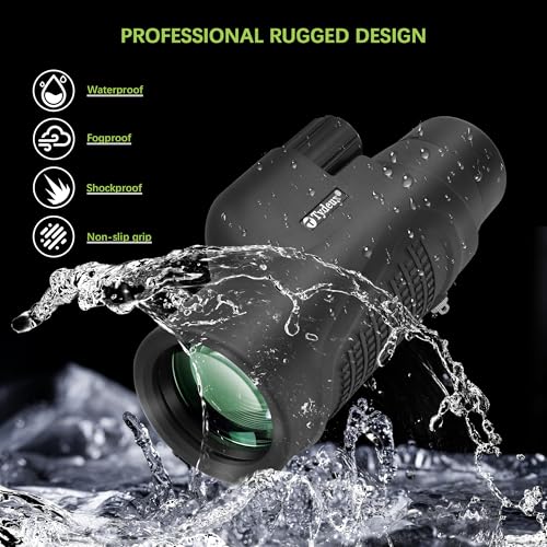 K9 Prism 8x42 Waterproof Monocular Telescope - Bundle with - Universal Cellphone Telescope Durable Adapter Mount
