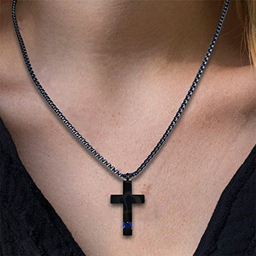 Urn Necklaces for Ashes, Cremation Necklack for Ashes, Urn Necklaces for Ashes for Women, Cremation Jewelry Locket Stainless Steel Keepsake Waterproof Memorial Pend… black cross pendant
