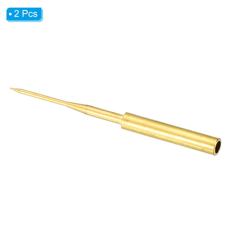 [Australia - AusPower] - PATIKIL 1mm Test Probe Pins, 2 Pcs Copper Multimeter Test Lead Extention Sharp Probe Pin Needle for Electrical Circuit Test Measurement, Gold 