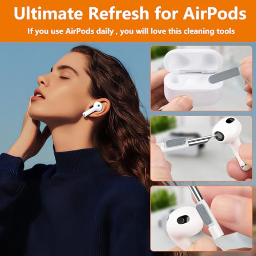 Cell Phone Cleaning Kit, iPhone Cleaning Kit for Charging Port Cleaner Keyboard Cleaning Kit for Airpods/Android/USB C/Earbuds/Laptop/iPad/Camera Lens with Stylus Pen (White, Elite Pack) White (Elite Pack)