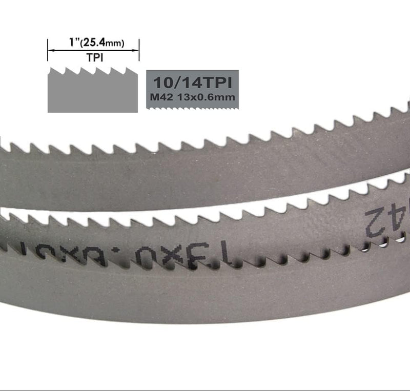 [Australia - AusPower] - Pack of 4 Saw Blades Bi-Metal M42 1140 x 13 x 0.6 mm Stainless Steel 10/14 TPI for Güde MBS 105 V Band Saw Blade Metal Band Saw Blade 10 ZpZ/14 ZpZ 