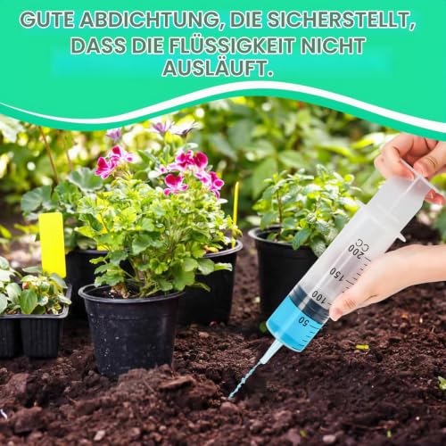 Pack of 3 Syringes 200 ml, Syringe with Hose 30 cm, Plastic Syringe, Reusable Large Syringe, Dosing Syringe for Industrial Use, Scientific Laboratory Experiments