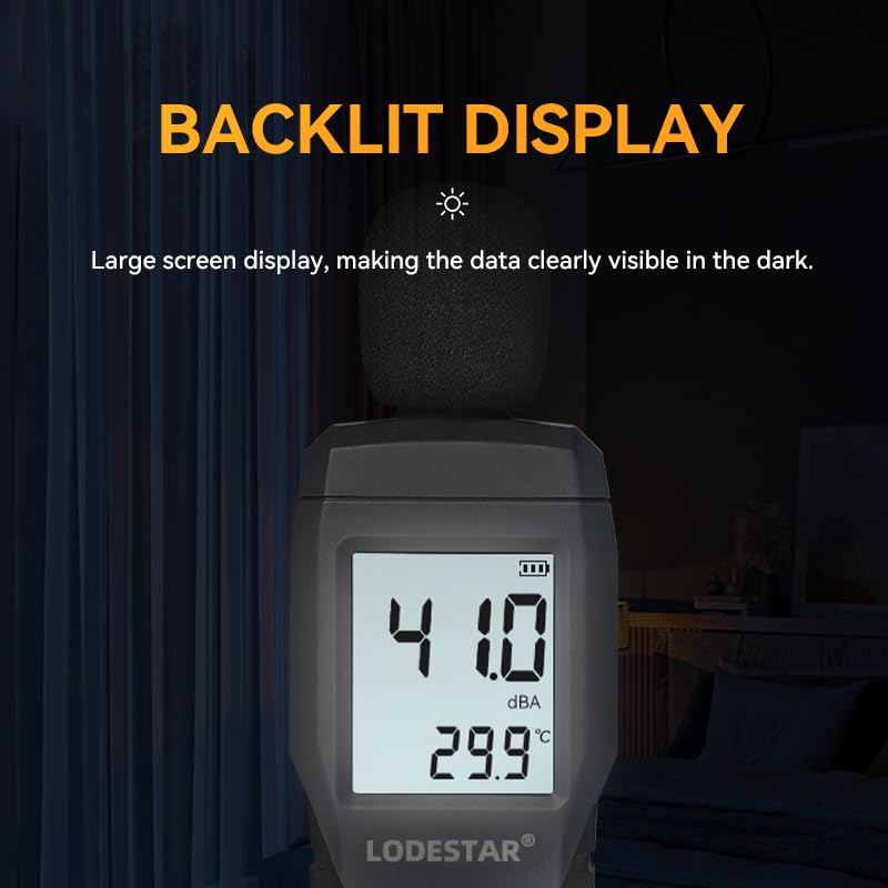 [Australia - AusPower] - Decibel Meter, LD353 Digital Sound Level Meter with Backlit LCD Screen Auto Power off, 30-130dB Portable Audio Noise Volume Measure Device Sound Meter, Max/Min, Data Hold, Use for Home, Office, School 