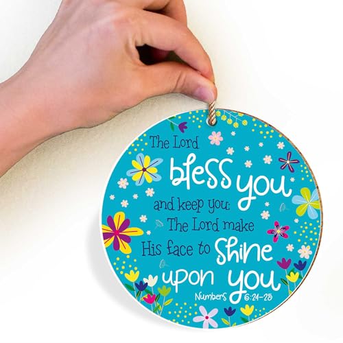 Christian Hanging Decoration or Coaster, Scripture, Bless You (teal) Bless You (Teal)