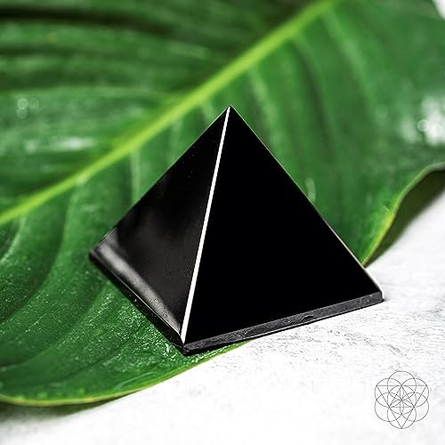 Conscious Items Black Obsidian Crystal Pyramid, Natural Protection Crystal Pyramids for Grounding & Energy Shielding, Healing Stone Gifts for Women & Men, Genuine Crystals for Home & Office The Protection Pyramid