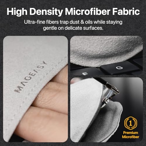 MAGEASY Microfiber Cleaning Cloth for Electronics, iPhone iPad MacBook, Car Screen Cleaner, Keyboards, Eye Glasses, Camera Lens Wipes - No Lint & Streak Free Thick Polishing Cloth Reusable