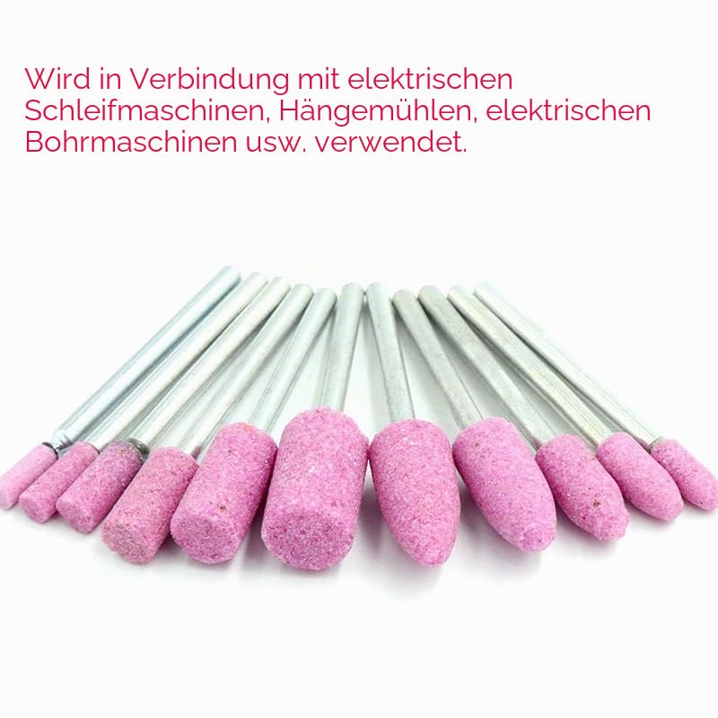 20 Pieces Sharpening Stone Set, 6mm Cylinder Grinding Head Rotary Tool Set with 3mm Shank for Wood, Metal and Plastic cylinders 6 mm