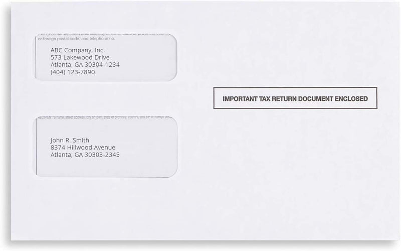 50 W2 Envelopes 2025 Self-Seal For W2 2-Up IRS Tax Forms W2 Double Window Security Envelopes For QuickBooks Online, Desktop, ADP and Other Software W2 Forms,5 5/8’’ x 9’’ Pack of 50 Envelopes