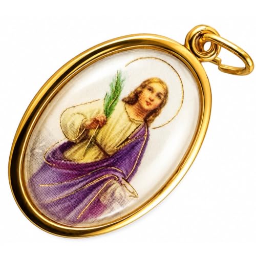 Westmon Works St Lucy Medal Gold-Tone Italian Metal with USA Made Holy Card