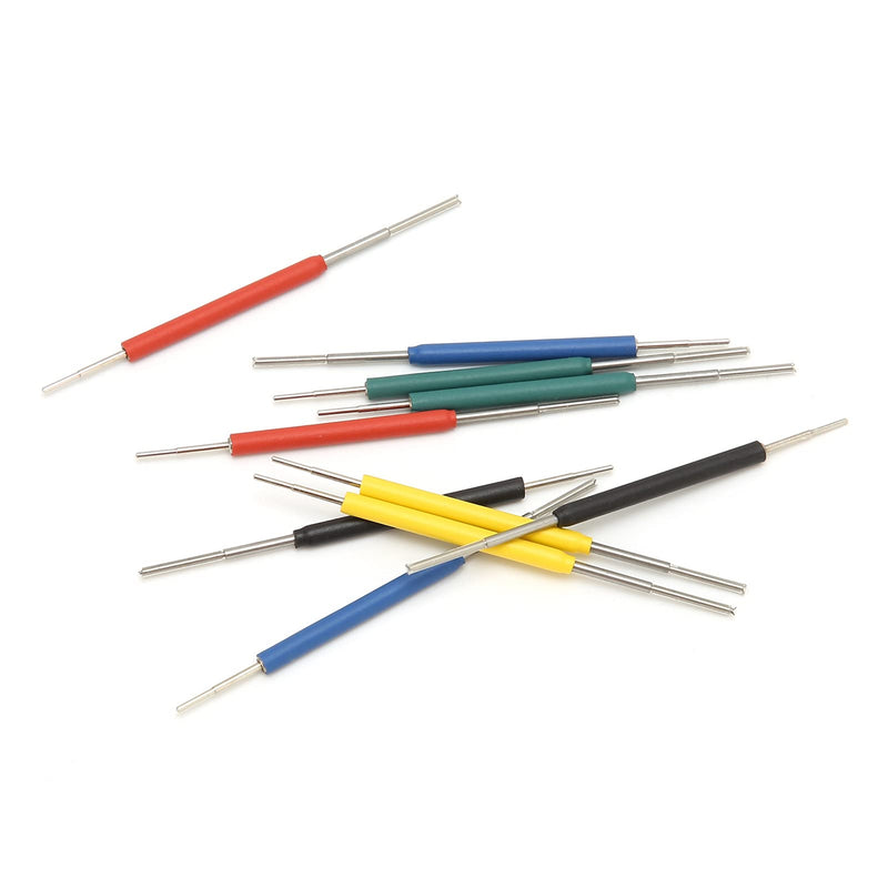 [Australia - AusPower] - Micro IC Hook Clip Test Kit (10Pcs) - 0.13mm Ultra-Fine Jumper Wires for Oscilloscope, Logic Analyzer, Multimeter, and IC Testing (5 Colors) 