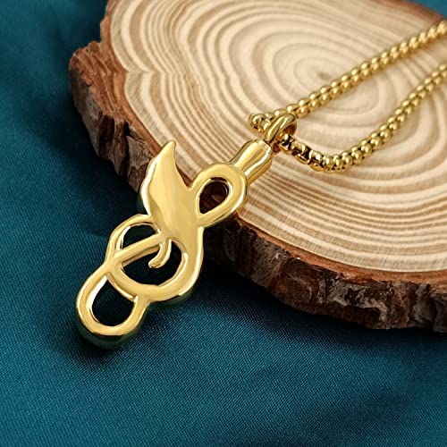 QeenseKc Butterfly MusicCremation Urn Necklace for Ashes Keepasake Memorial Urn Locket for Ashes Jewelry Gift Chain