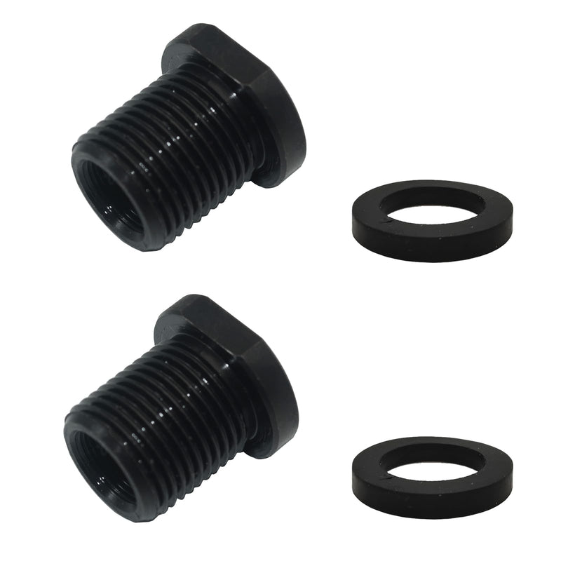 [Australia - AusPower] - 2 Pcs Thread Adapters and Washers, 1/2 * 28-3/4 * 16, Black 