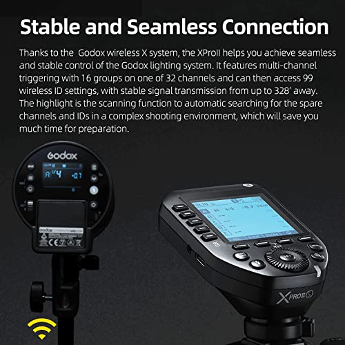 Godox XProII-F TTL Wireless Flash Trigger 1/8000s HSS, TCM Instantaneous Switching, APP Control, 16 Groups 32 Channels, Large LCD Display, Stable Signal, Responsive, Suitable for Fujifilm Cameras