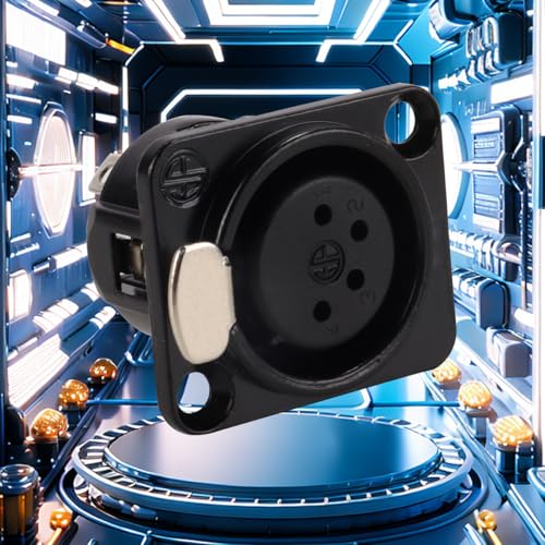 4 XLR 4 Pin Female Panel Mount Sockets Suitable for Recording Studios, Mixers, Sound Systems etc