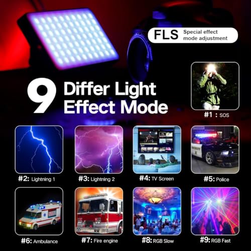 IVISII G2 Pocket RGB Camera Light,Built-in 7200mAh Rechargeable Battery 360°Full Color Gamut 9 Light Effects,2600-10000K LED Video Light Panel with Aluminum Alloy Body, Adjustable Tripod Stand