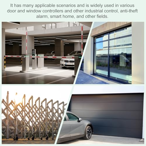 sourcing map Garage Door Sensor, Wireless Lens Rotatable Infrared Gate Beam Sensor Photoelectric Anti-Theft Alarm, Photocell Detector for Window Automatic Swing Sliding Gate Opener, 2 Set 4