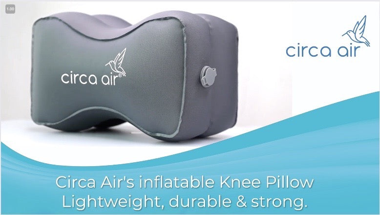 Circa Air Inflatable Knee Pillow for Side Sleepers - Orthopedic Knee Pillows for Sleeping, Sciatica Relief, Back Pain, Leg Pain, Hip or Joint Pain. Weighs Only 1.98 Oz Perfect for Travel/Home Blue