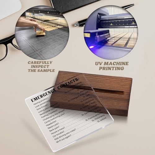 Emergency Contacts, Catholic Gifts for Women, Men, Teens, Girls, Catholic Desk Decor, Godmother Gifts Plaque, Catholic Religious faith Gift Decorative Signs Plaques WOW41 Emergency Contacts
