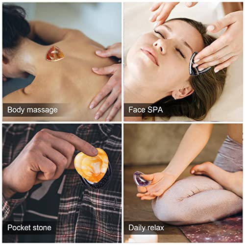Citrine Heart Worry Stone Citrine Crystals Heart Shaped Thumb Stone Palm Love Citrine Gemstone Stones with Gifts Box 1.7” Yellow Citrine