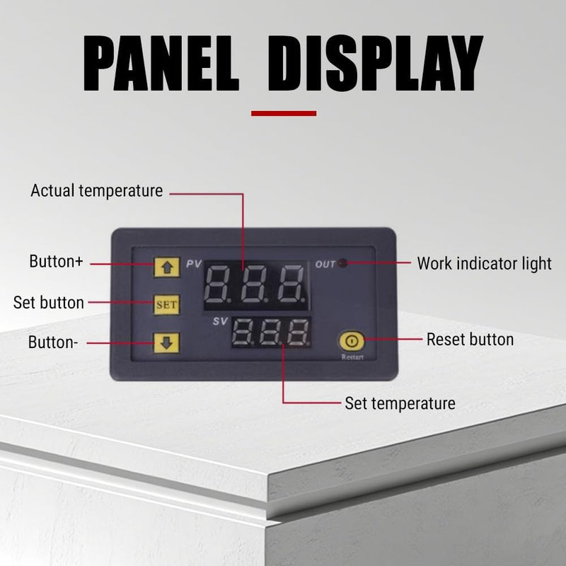 [Australia - AusPower] - Uadme Digital Thermostat, W3230 DC 24V Digital Temperature Controller -20℃~100℃, Digital Display Thermostat Control Switch with Sensor Probe, LCD Temperature Controller Meter Controller, Alarm at High DC24V 