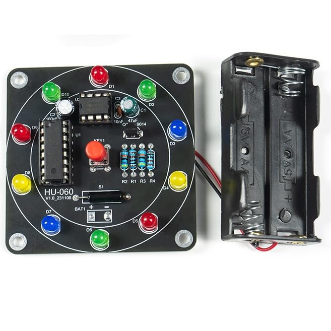 DIY Soldering Kit for a Lucky Carousel, Electronics Soldering Kit with LED Wheel of Fortune, 3-5V | Soldering Project Kit with Components, PCB & Acrylic Housing, Soldering Kits for Adults, Soldering Iron Beginners & Soldering Enthusiasts