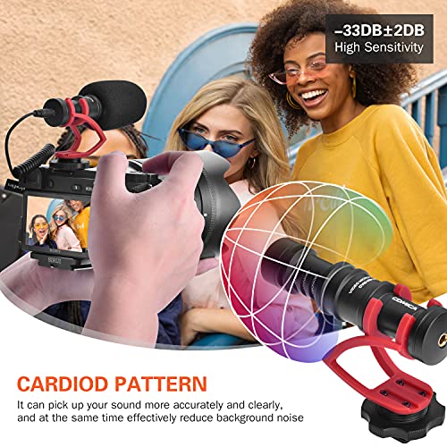 COMICA CVM-VM10II Universal Shotgun Microphone for Camera, iPhone, Android Red
