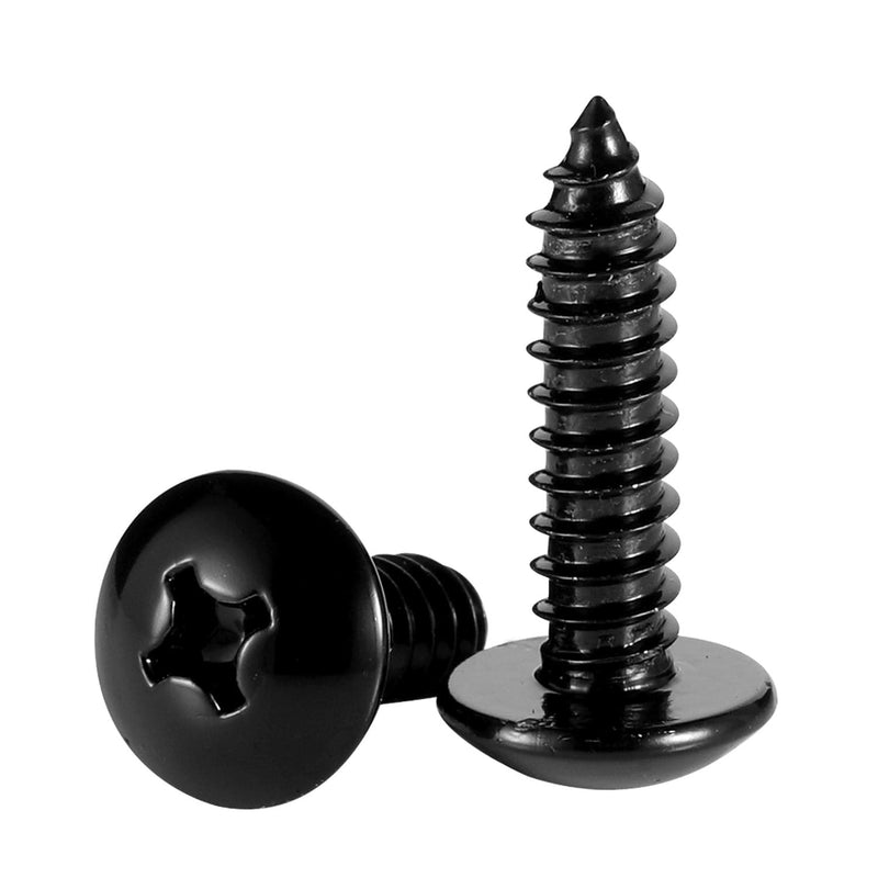 [Australia - AusPower] - #6 x 1/2" Truss Head Wood Screws Sheet Metal Screw, Self Tapping, 18-8 Stainless Steel 304 Black Finish, 100 PCS #6 x 1/2" 