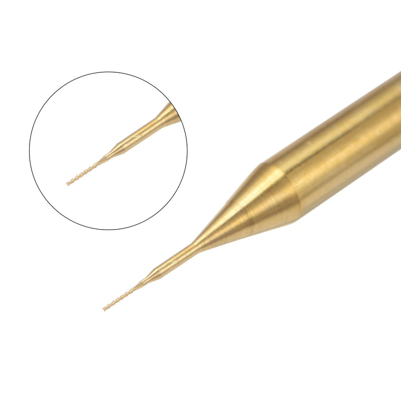 uxcell 10Pcs 0.2mm Titanium Coat Carbide End Mill Engraving Milling Cutter CNC Router Bits for PCB Machine, 1/8" Shank