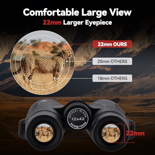 Binoculars for Adults High Powered: 12x42 HD Zoom Binocular K12