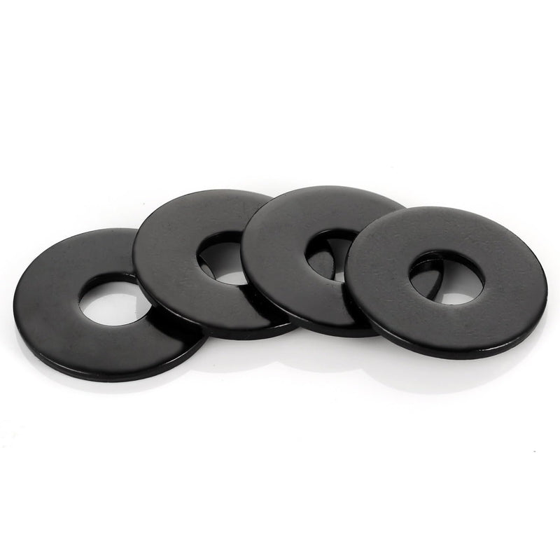 [Australia - AusPower] - 1/4" Stainless Flat Washers, 7/10" Outer Diameter, 18-8 (304) Stainless Steel Metal Washers for Screws and Bolts, Black Finish (50 PCS) 1/4" x 7/10" OD 