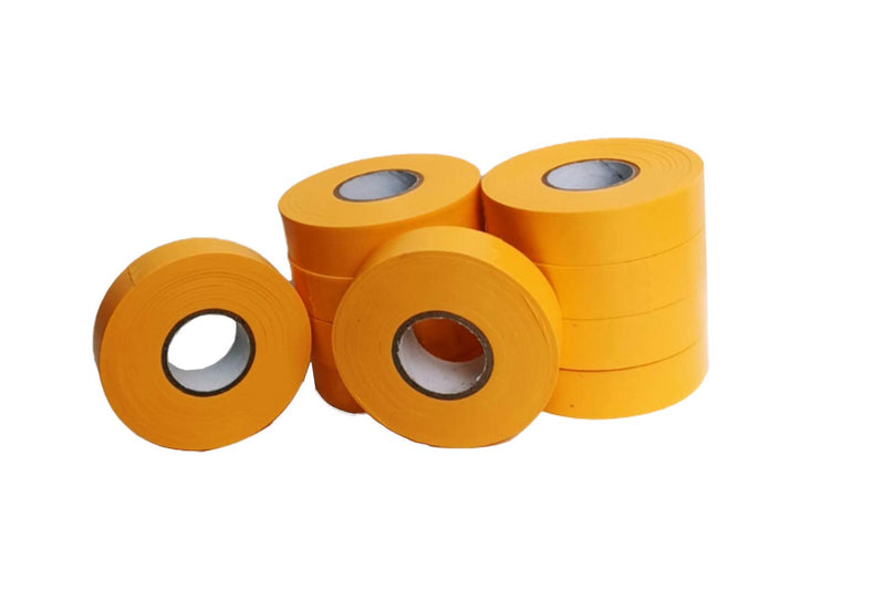 Flagging Tape， Survey Ribbon for Boundaries and Hazardous Areas Non-Adhesive Surveyor Tape with 1" Width, 150' Length -15F Temperature Resistance at Summer(Pack of 10) (Yellow) Yellow