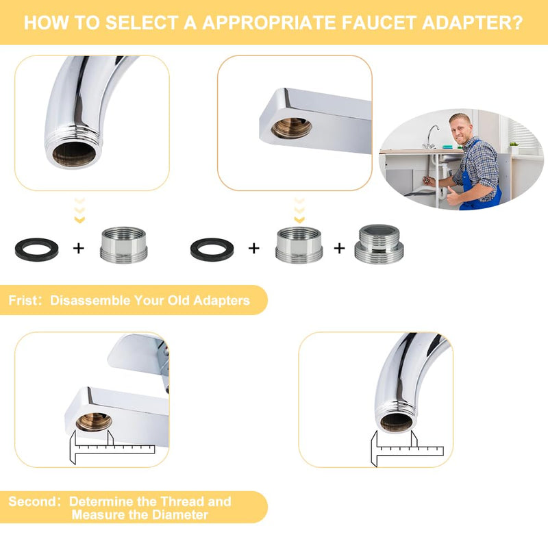 [Australia - AusPower] - 16-Piece 16-28 mm Tap Adapter Set, Universal Tap Adapter, Garden Hose with Seals, Double Thread Tap Aerator Connection for Garden Hose Connection, Water Filter, Sink 